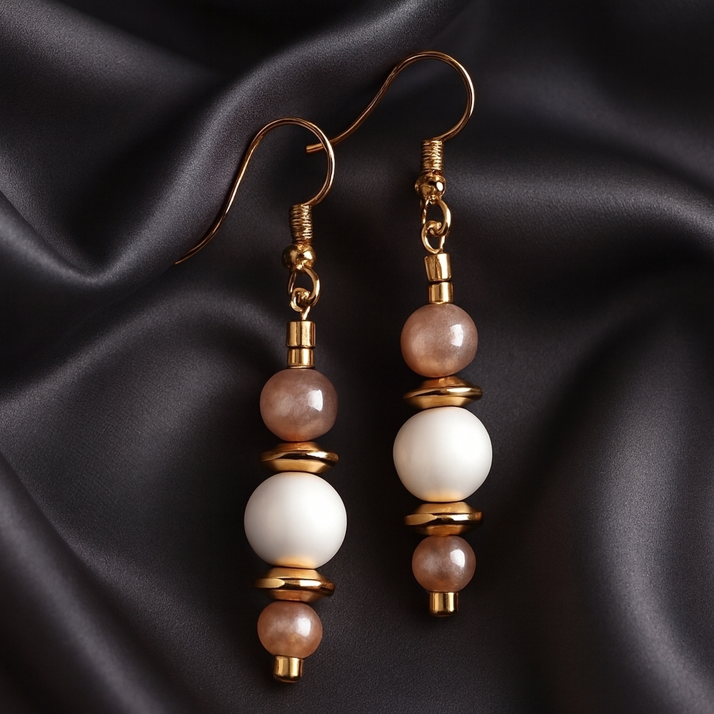 Elegant Gold tone Colorful Beaded Drop Dangle Earrings - Women's Fashion Jewelry